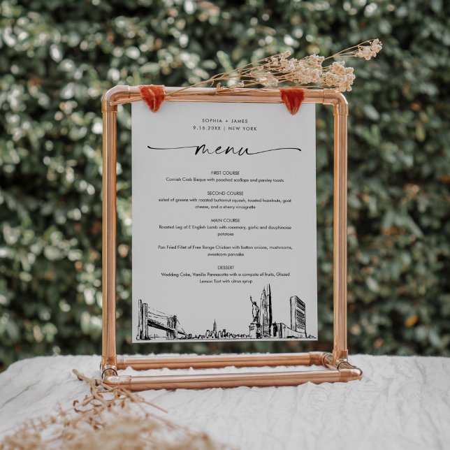 Poster Nova Iorque Skyline Wedding Sign (Criador carregado)