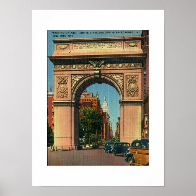 Poster Nova Iorque, Washington Arch, Vintage (Frente)