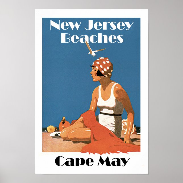 Póster Nova Jersey Beaches ~ Cape May (Frente)