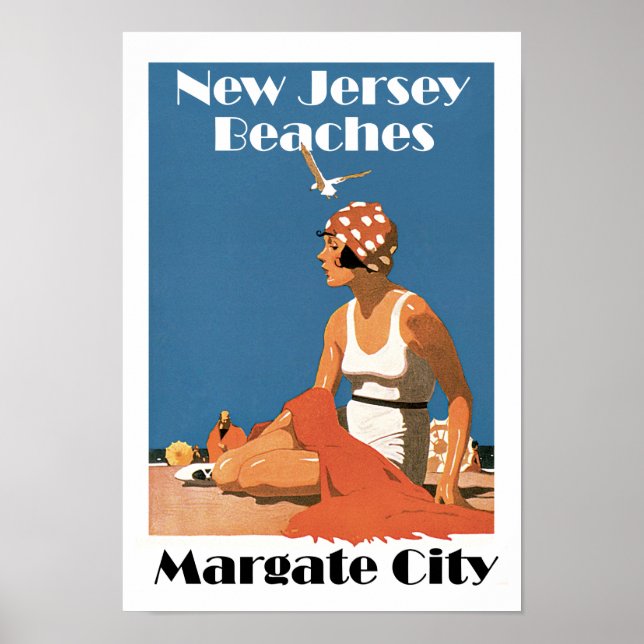 Póster Nova Jersey Beaches ~ Margate City (Frente)