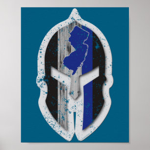 Poster Nova Jersey Estado Piolhos Thin Blue Line Espartan
