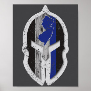 Poster Nova Jersey Estado Piolhos Thin Blue Line Spartan 