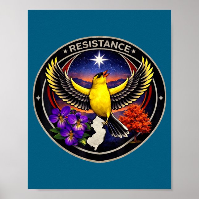 Poster Nova Jersey nj aliança de resistência do pássaro r (Frente)