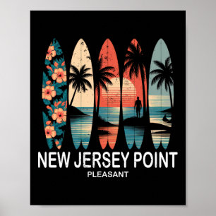 Poster Nova Jersey Point Pleasant Surfboard Surfing Retro