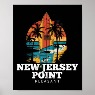 Poster Nova Jersey Point Pleasant Surfboard Surfismo Retr