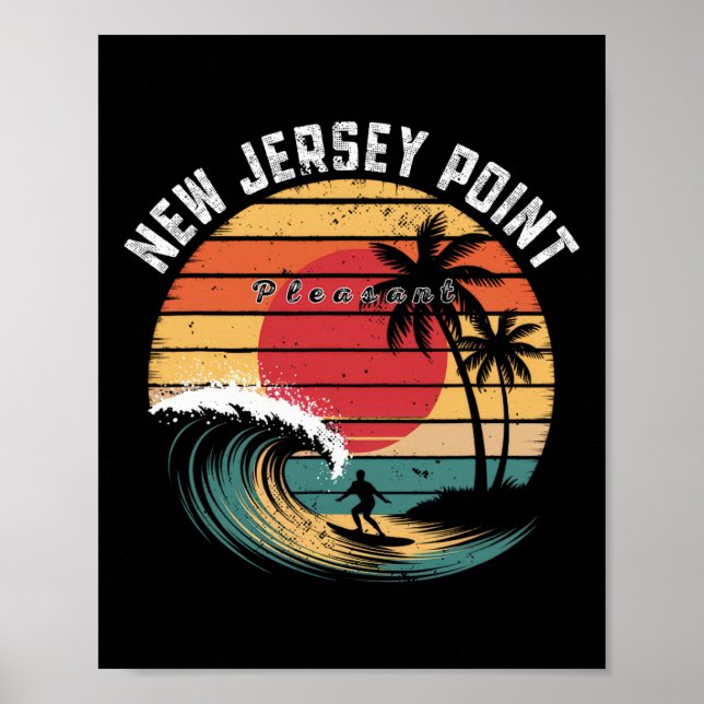 Poster Nova Jersey Ponto Praia Agradável Surfar  (Frente)