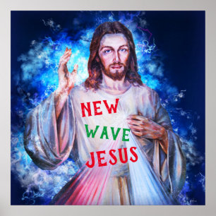 Poster Nova onda de Jesus acenando do cristão-céu