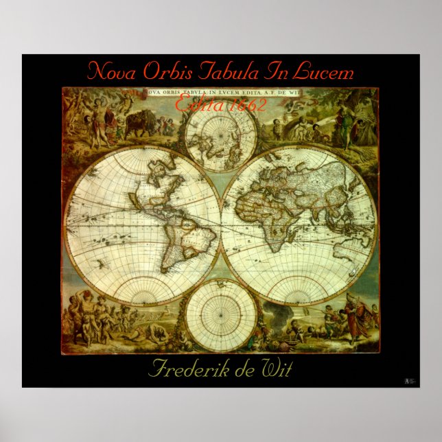 PÓSTER NOVA ORBIS TABULA NO LUCEM EDITA 1662 (Frente)
