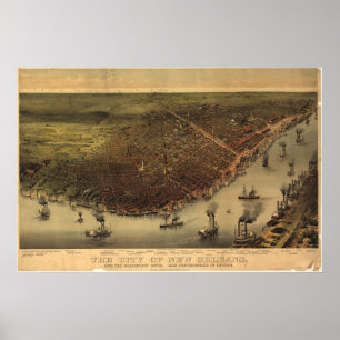 Póster Nova Orleães, Louisiana 1885