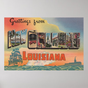 Póster Nova Orleães, Louisiana - grandes cenas da letra