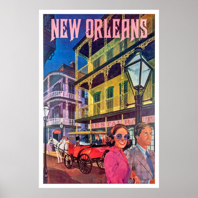 Poster Nova Orleans, casal em caminhada (Frente)