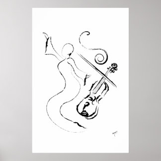 Póster Nova Orleans Lady - Violino na Canvas