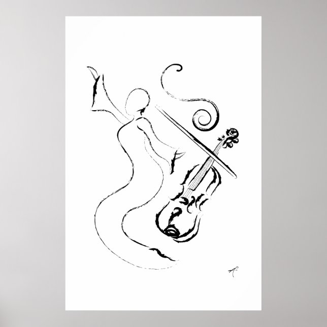 Póster Nova Orleans Lady - Violino na Canvas (Frente)