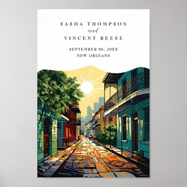 Poster Nova Orleans Louisiana Retro (Frente)