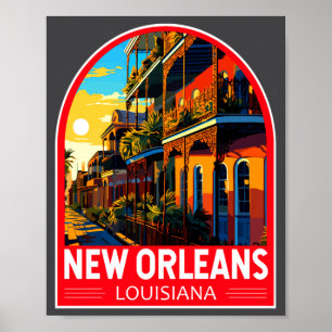 Poster Nova Orleans Louisiana Viagem Arte Vintage