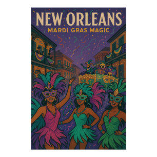 Póster Nova Orleans - Mardi Gras Magic