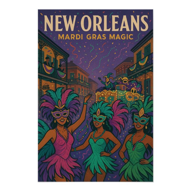 Póster Nova Orleans - Mardi Gras Magic (Frente)