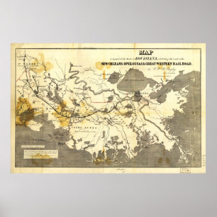 Poster Nova Orleans Opelousas, Excelente Western RailRoad