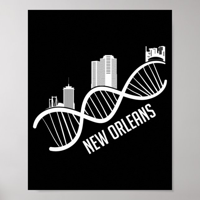 Poster Nova Orleans Skyline Cidade Louisiana Presente Eng (Frente)