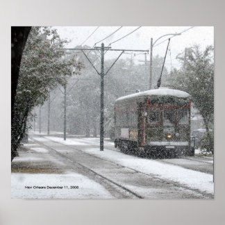 Póster Nova Orleans Streetcar Snow