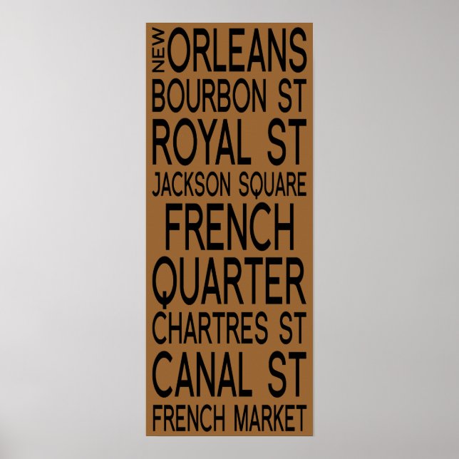 Póster Nova Orleans | Tipografia (Frente)