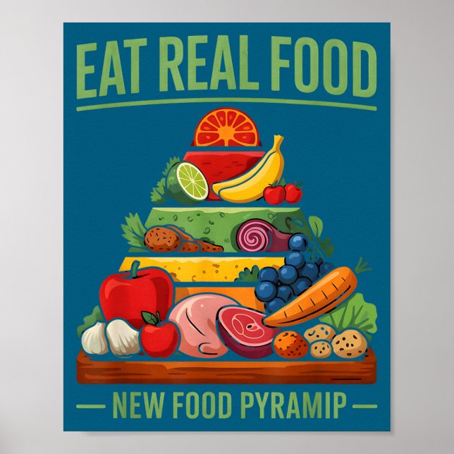Poster Nova Pirâmide Alimentar Coma Alimento Real (Frente)
