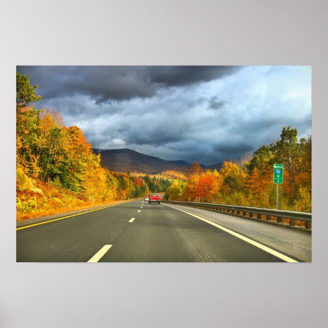 Póster nova queda de hampshire folhagem árvores de outono (Frente)