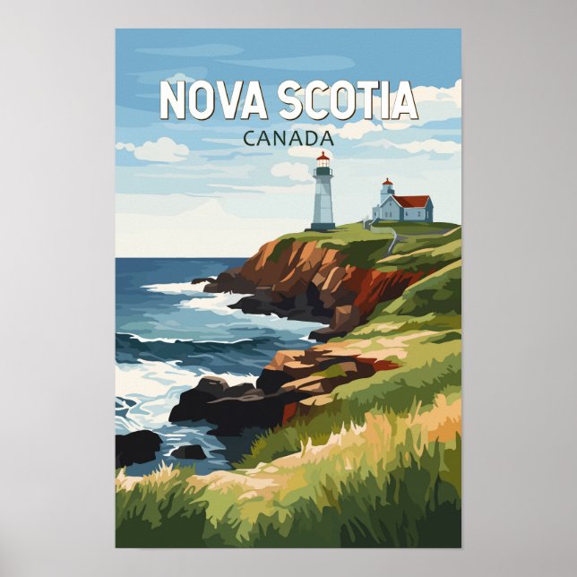 Poster Nova Scotia Canadá Viagem Arte Vintage (Frente)