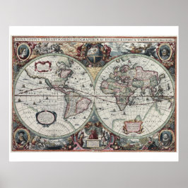 Poster Nova Totius Terrarum Orbis Geographica Ac Hydrogra