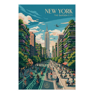 Póster Nova York A Cidade Jardim Arte de Poster de Viagem