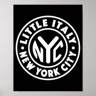 Poster Nova York Antiga Círculo Little Italy Branco