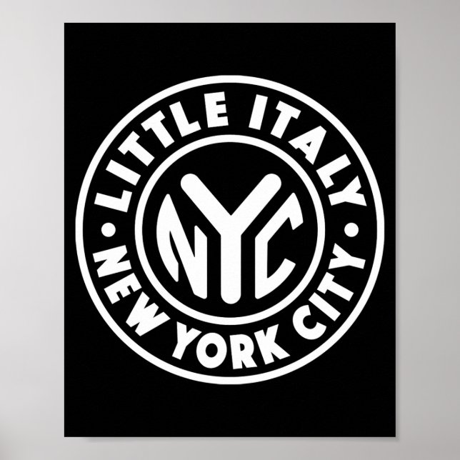 Poster Nova York Antiga Círculo Little Italy Branco  (Frente)