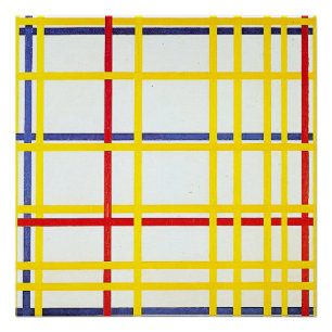 Póster Nova York Cidade 1 por Piet Mondrian