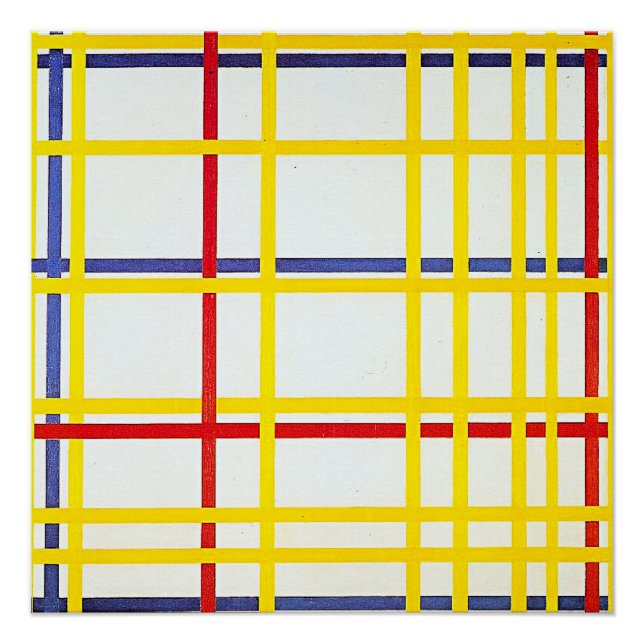 Póster Nova York Cidade 1 por Piet Mondrian (Frente)