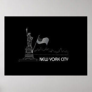 Poster Nova York - Estátua da Liberdade - Gráfico de Si