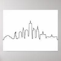 NOVA YORK NYC Manhatten EUA City Skyline Silhouett