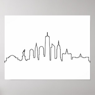 Poster NOVA YORK NYC Manhatten EUA City Skyline Silhouett