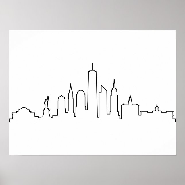 Poster NOVA YORK NYC Manhatten EUA City Skyline Silhouett (Frente)