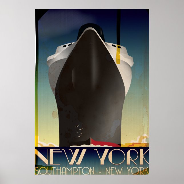 Póster Nova York para Southampton (Frente)