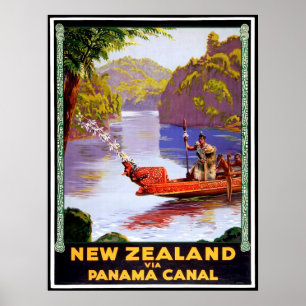 Poster Nova Zelândia através do canal do Panamá, pesso