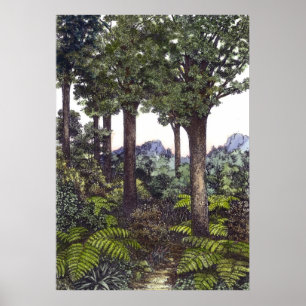 Póster Nova Zelândia Bush, por Lynda Vugler