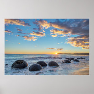 Póster Nova Zelândia, Ilha do Sul, Moeraki Boulders