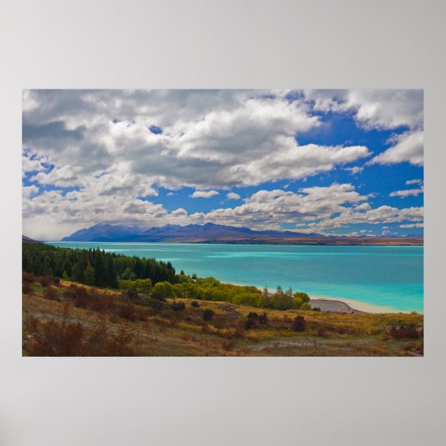 Poster Nova Zelândia: Lago Pukaki (Frente)