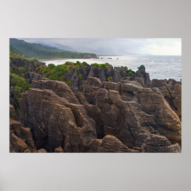 Poster Nova Zelândia: Pancake Rocks (Frente)