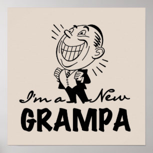 Poster Novas camisetas e presentes de vovô sorridentes
