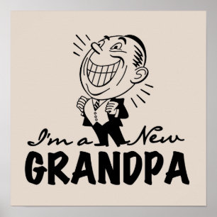 Póster Novas camisetas e presentes no vovô sorrindo