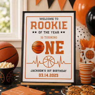 Poster Novato do Ano de Basquete de primeiro aniversario