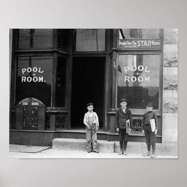 Poster Novatos Fora De Uma Sala De Piscinas - Ruas. Louis (Frente)