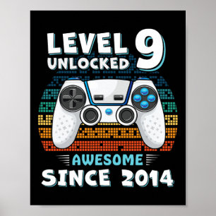 Poster Nove Aniversário de 9 anos Filho Menino Divertido 
