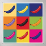 Poster Nove Bananas Pop Art Gay<br><div class="desc">Pop de nove bananas poster</div>